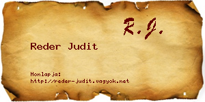 Reder Judit névjegykártya